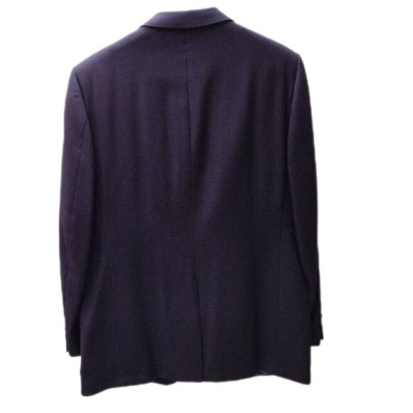 42R Halston Wool Blazer Navy Blue Sport Coat Jacket Two Button - Picture 9 of 10